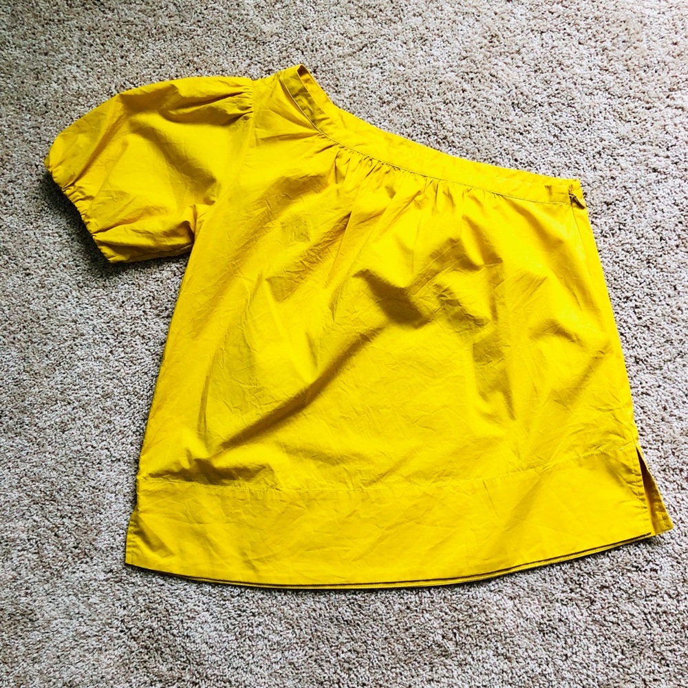 Ann Taylor Mustard Yellow Assymetrical Top